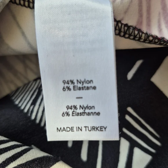 Elizabeth James Dress Mailyn Palm Leaf Stretch Black White Long Sleeve S… - Picture 12 of 12